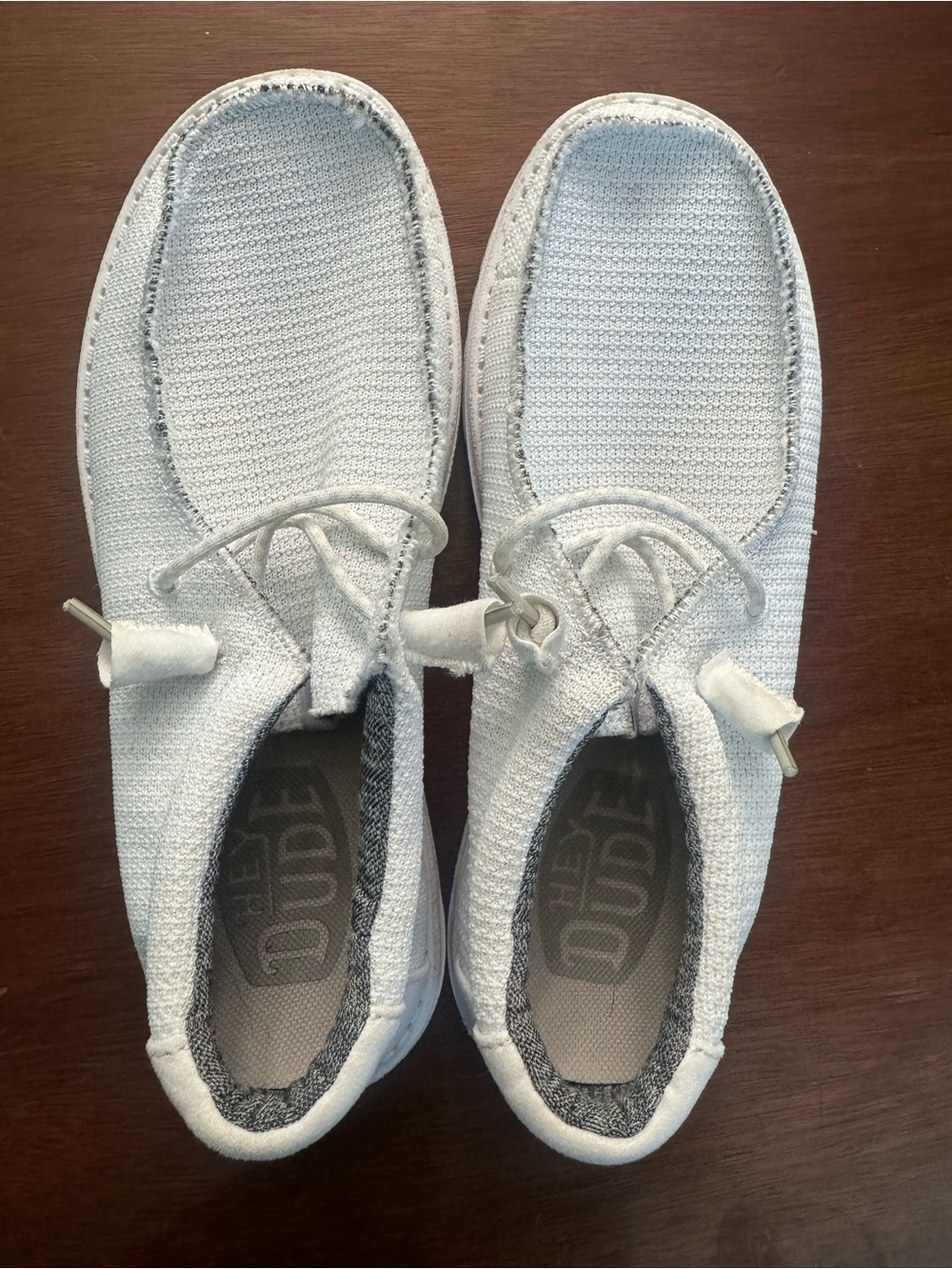Hey Dude Wally white Knit Slip-On Shoes